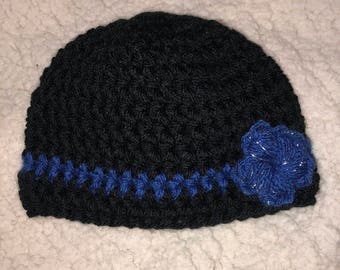 Thin blue line baby beanie