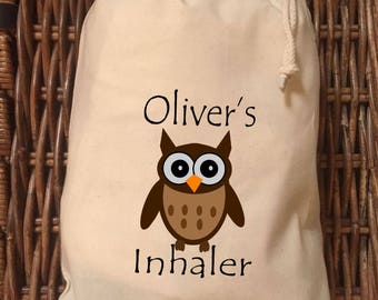 Personalised Inhaler Bag - Oliver Owl Design
