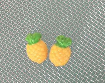 Pineapple, yellow, Stud Earrings yellow studs