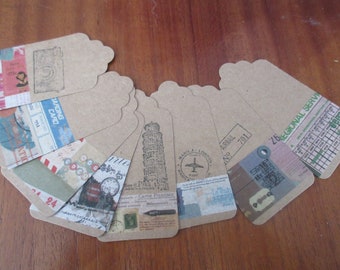 TRAVEL COLLECTION: 80 labels 9.5 x 4.5 cm decorated on the theme of travel