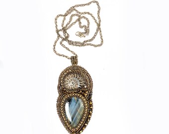 Pendant with ammonite "Falcon Eye"