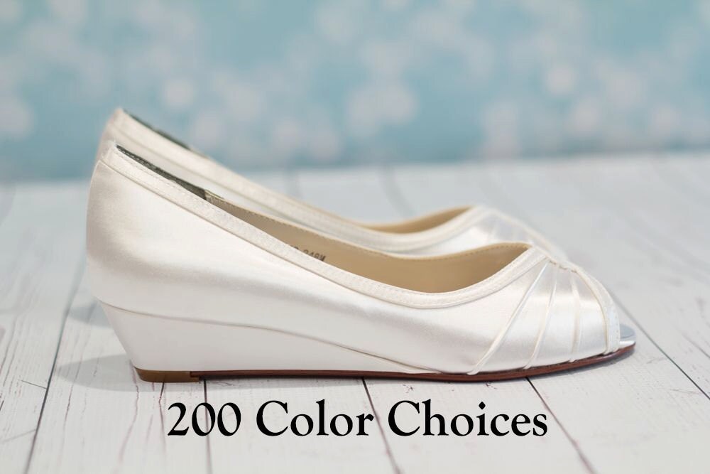 wide wedge wedding shoes