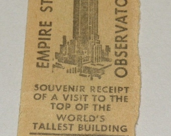 1950s Empire State Building Observatories ticket