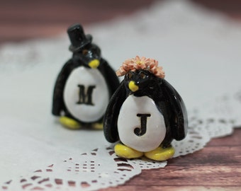 Personalized Wedding cake topper Penguin cake topper Animal cake topper Wedding cake topper Bride and groom