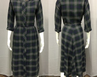 Vintage 1960's Plaid Shirt Dress by Eve Carver Original