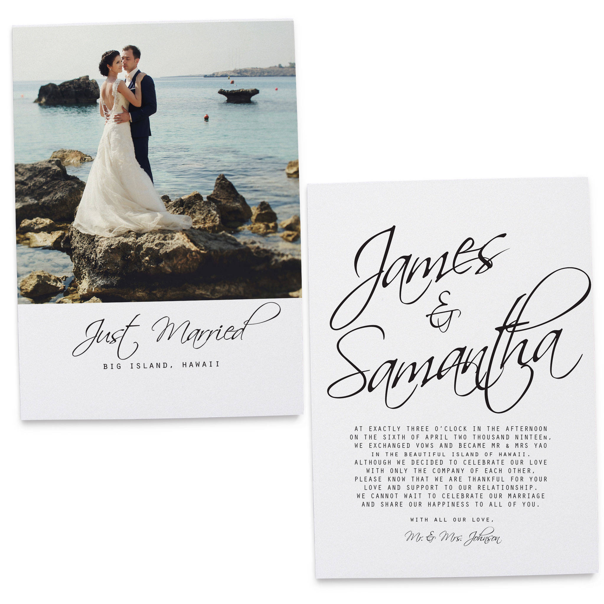 Elopement Announcement Cards Wedding Announcement Cards