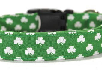 S/M/L - Adjustable St. Patrick's Day Fabric Dog Collar