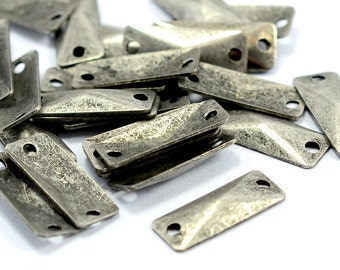 50 Pcs. Antique Silver 6x16 mm Rectangular Findings