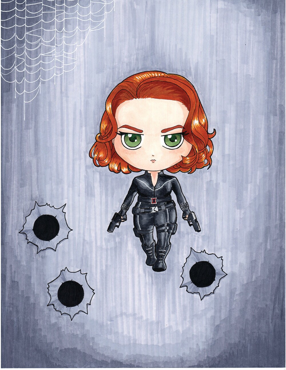 Black Widow Chibi Avenger Art Print