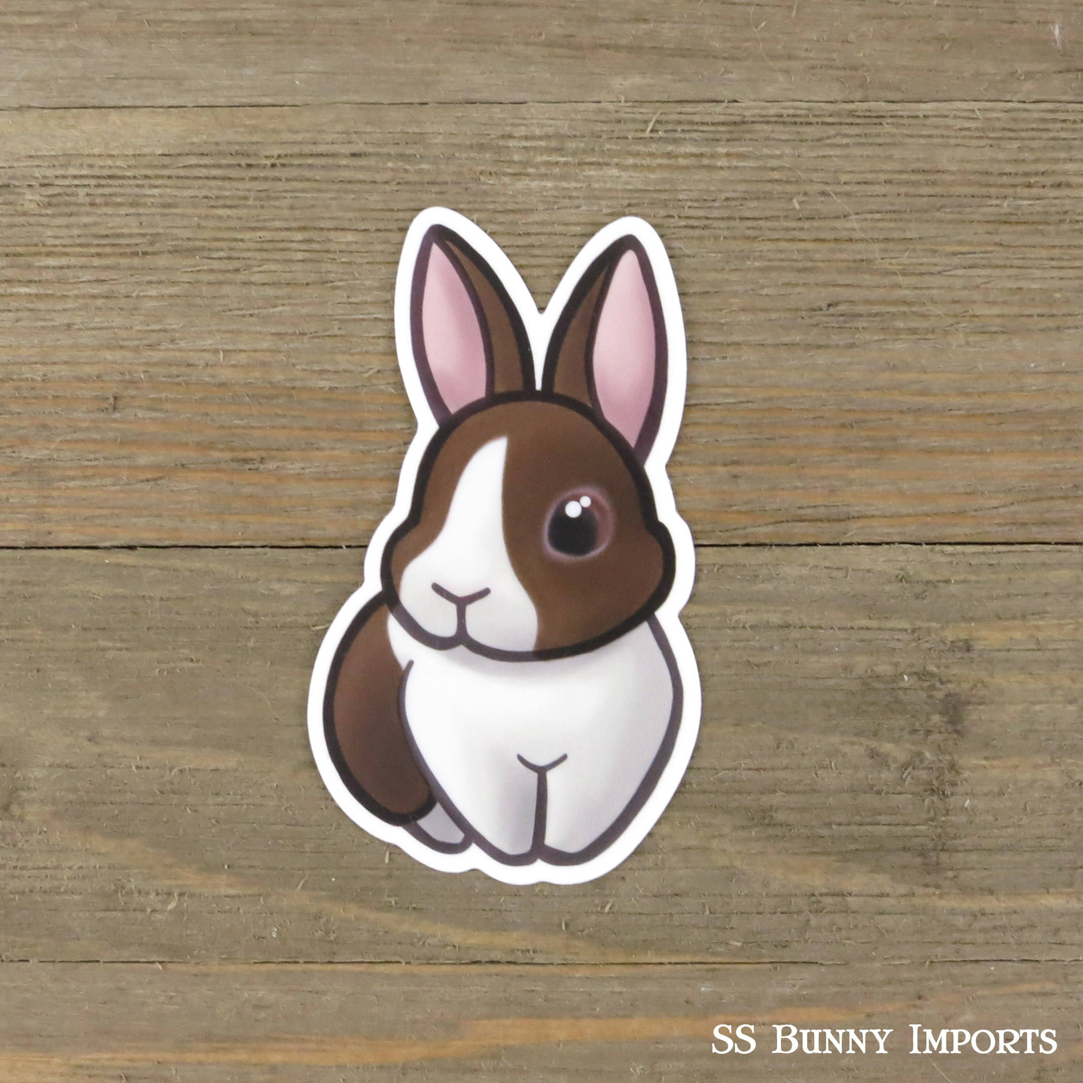Chocolate Dutch rabbit sticker cute printed vinyl bunny