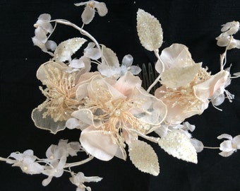 Blush vintage bridal hairpiece