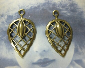 Brass Ox Plated Leaf Stampings 767BOX x2