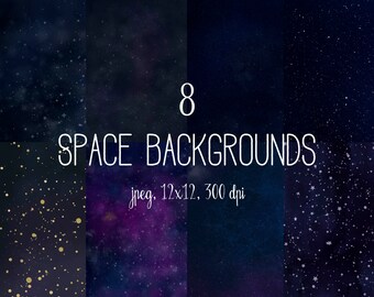 Space digital paper, cosmic backgrounds, galaxy, stars digital paper, night sky