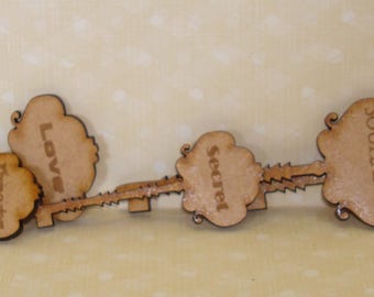 set of little keys 321 has message embellishment that goes everywhere.