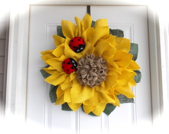 Sunflower wreath/ladybug wreath