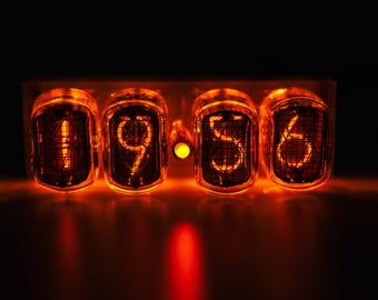 nixie tube clock in12 amber