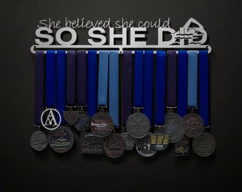 She Believed She Could So She Did w/ SWIMMER figure - Allied Medal Hanger Holder Display Rack