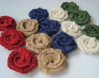 25 Extra Small Burlap Roses (about 1.5 inches)