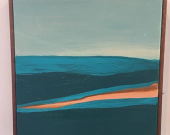 Original Framed Abstract Seascape Painting