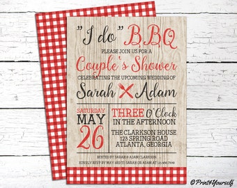 Couples Shower Invite // Personalized Printable Rustic "I do" BBQ Couples Shower Invitation // I do BBQ Invitation