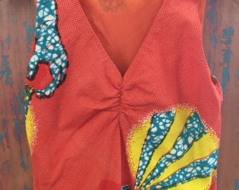 Colorful vintage Indian cotton sun dress.