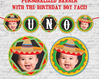 Personalized Fiesta Banner with Picture, Fiesta decorations, Fiesta Banner, Fiesta first birthday, Mexican Birthday Party, Digital