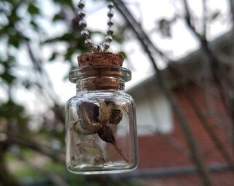 Honey Bee and Rosebud Necklace