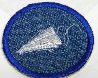 Paper Airplane Iron On Patch / Merit Badge