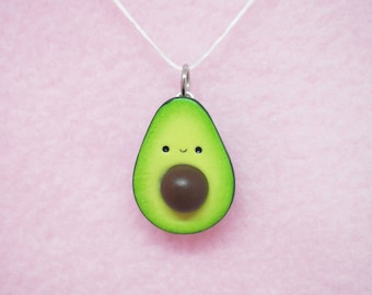 Cute avocado polymer clay charm - stitch marker - necklace