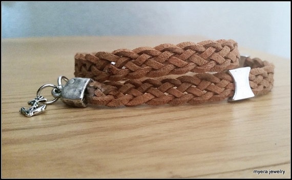 Brown Leather Bracelet, Men Braided Bracelet, Leather Braided Bracelet, Mens Wrap Bracelet, Leather Men Bracelet, Men Statement Jewelry