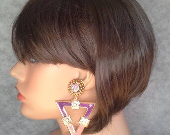 Pink and lilac etniques earrings