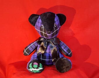 Scottish Tartan Teddy Bears. with embroidered Thistle, Price reduced