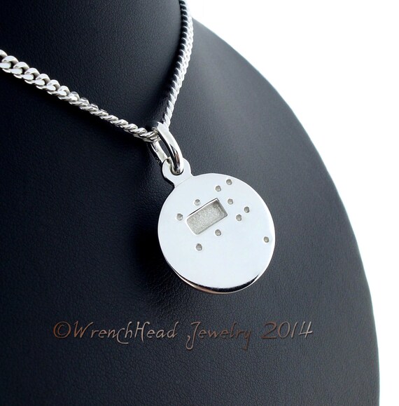 Sterling Silver Pancake Welding Hood Pendant c/w Chain