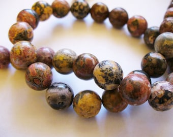 Leopard Skin Jasper Beads Gemstone Round 10MM