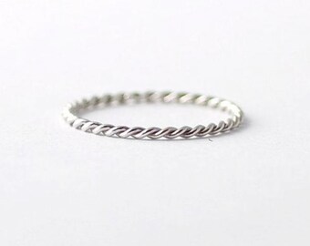 Braided Platinum Twist Band: Simple Wedding Rings