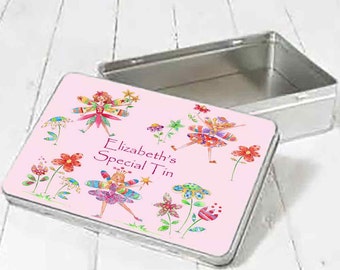 Personalised Fairy Dance Tin, Children's Gifts,Personalised Keepsak Gifts, Kids Birthday Gifts