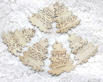 Christmas Gift Tags - Sheet Music Christmas Tags Handmade - Rustic Christmas Tree Gift Tags - Set of 6 Double Layer Holiday Tags
