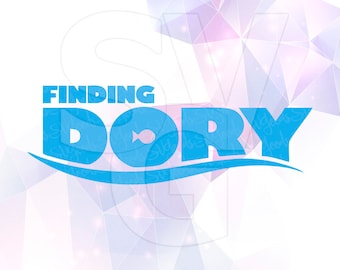 Finding Dory Logo Layered SVG DXF Png Cut File Disney Cartoon Party Decorations Cricut Designs Silhouette Cameo Stencil Scrapbooking Iron on