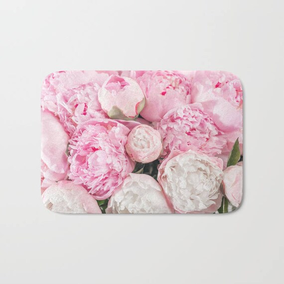 blush pink flowers bath mat pink flower bath mat floral