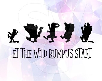 Where the Wild Things are SVG DXF Monster Party Supply Vector Cut File Cricut Design Silhouette Cameo Decoration Vinyl Decal Scrapbooking