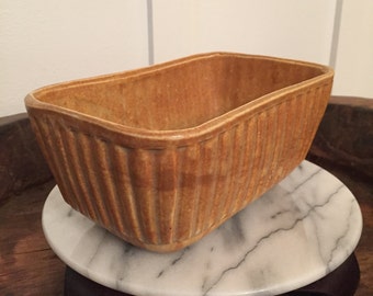 Vintage Brush USA Pottery "Luggage" Brown Camel Colored Planter