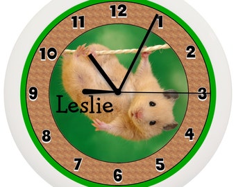 Personalized Hamster Gerbil WALL CLOCK