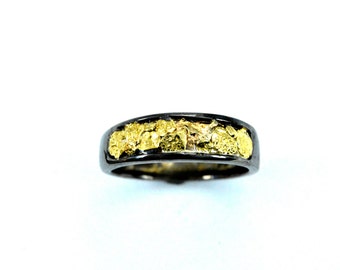 2350-Men's Gold Nugget Band-Promotion 10% Off