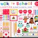 BACK TO SCHOOL Collection of clipart and digital paper, 54 items commercial use, ruler, pencils, crayons, scrapbook