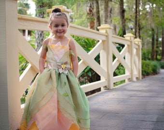 Tiana Dress / Disney Princess Dress Princess and the frog Costume / Ball gown style for toddler, child, girl, baby