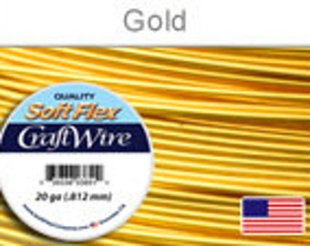20 Gauge Gold Silver Plated Wire, Soft Flex, Tarnish Resistant, Round, Supplies, Findings, Craft Wire