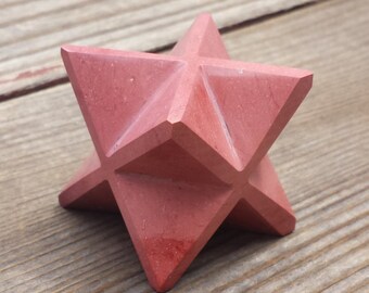 Large (50mm) MOOKAITE JASPER Natural Gemstone Merkaba Star (One)