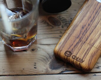 OXSY Apple iPhone 8 | Zebrawood Genuine Solid Wooden Phone Case | Wood Cover | Gift Idea