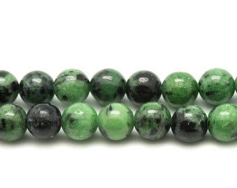 Stone - Ruby-Zoisite beads 1 strand 39cm balls 6mm