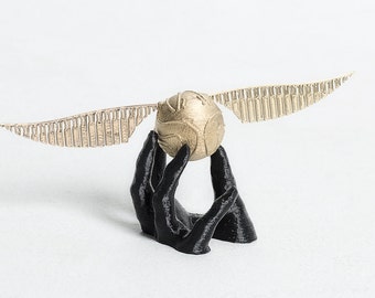 Golden Snitch 3D Printed With Stand Lifesize Replica Fan Art Harry Potter Quidditch